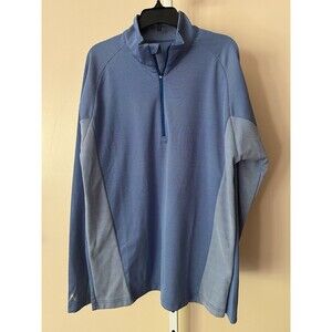 Antigua Golf M Blue Golf Subtle  Pullover Sweatshirt 1/4 Quarter Zip Mens